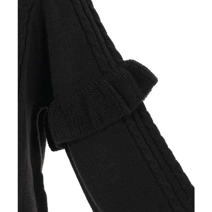 リボン付き袖フリルニットワンピース[品番：IGAW0004498]｜axes