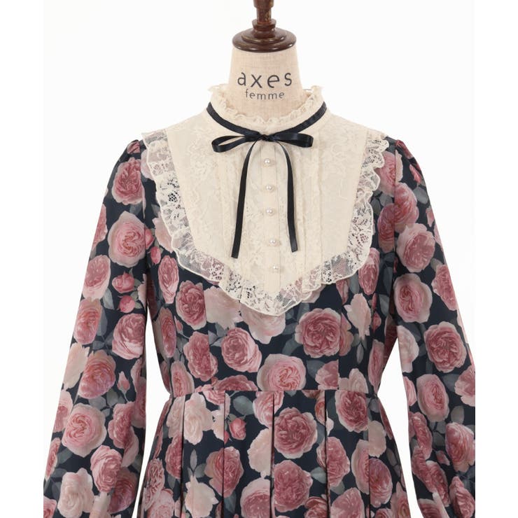 ラヴィアンローズ柄ワンピース[品番：IGAW0004551]｜axes femme