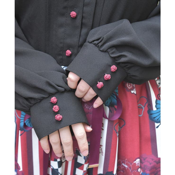 axes femme 菊柄ワンピース　黒 菊柄ワンピース | axes femme | axes femme online shop