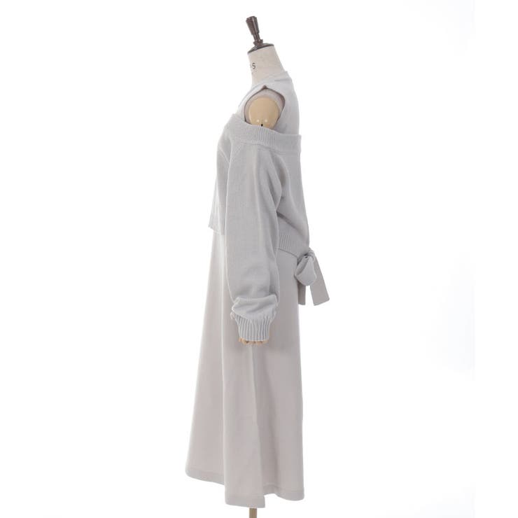 ラメカーデ×ニットワンピースセット[品番：IGAW0005826]｜axes