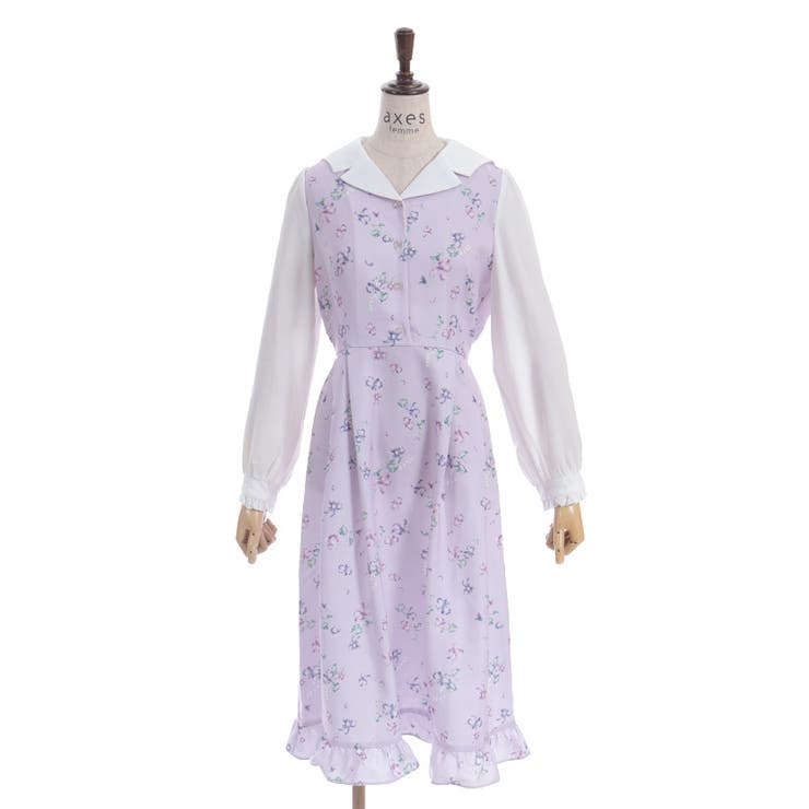 すみれ柄セーラー襟ワンピース | axes femme | 詳細画像23 