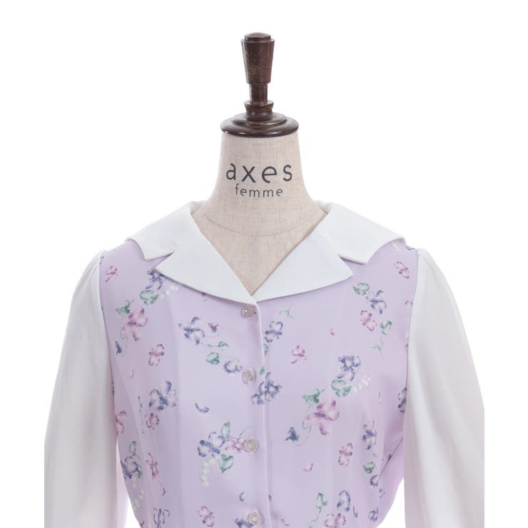 axes femme ビッグリボン　カットソー　長袖　パープル　薄紫　姫ギャル axes femme ビッグリボン カットソー 長袖 パープル 薄紫 姫