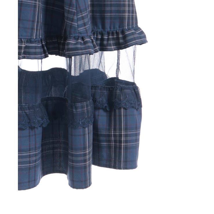 タータンチェック肩開ワンピース[品番：IGAW0006971]｜axes femme