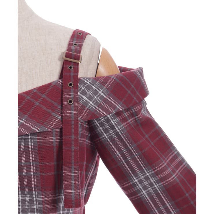 タータンチェック肩開ワンピース | axes femme | 詳細画像21 