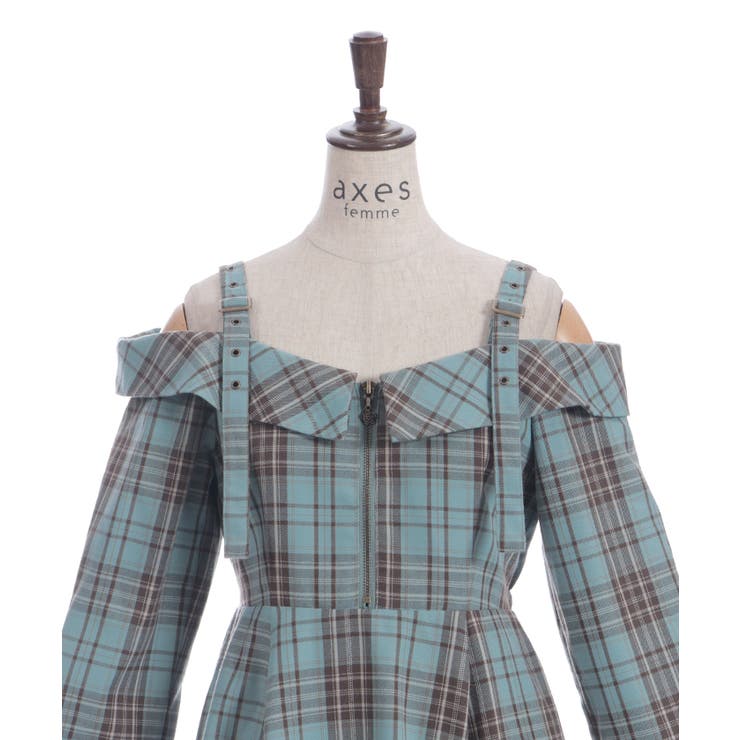 タータンチェック肩開ワンピース | axes femme | 詳細画像27 