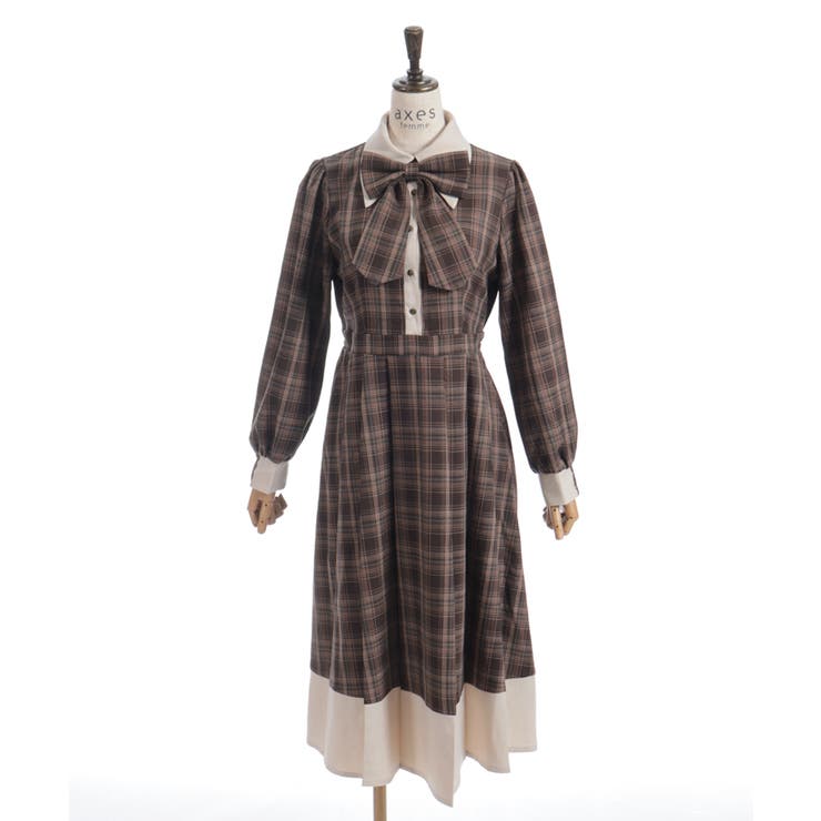 バイカラーチェックワンピース | axes femme | 詳細画像12 