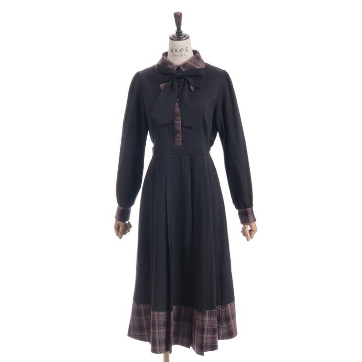 バイカラーチェックワンピース | axes femme | 詳細画像2 