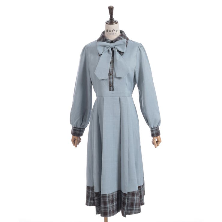 バイカラーチェックワンピース | axes femme | 詳細画像21 