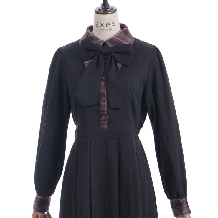 バイカラーチェックワンピース | axes femme | 詳細画像5 