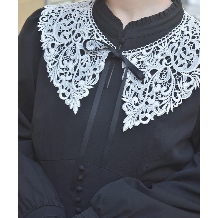 付け襟付ハイウエストワンピース | axes femme | 詳細画像12 