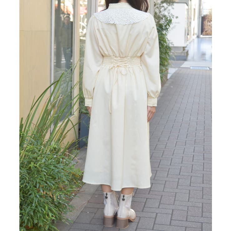 付け襟付ハイウエストワンピース | axes femme | 詳細画像3 