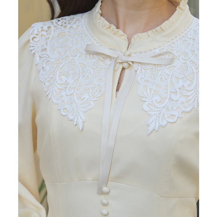 付け襟付ハイウエストワンピース | axes femme | 詳細画像5 