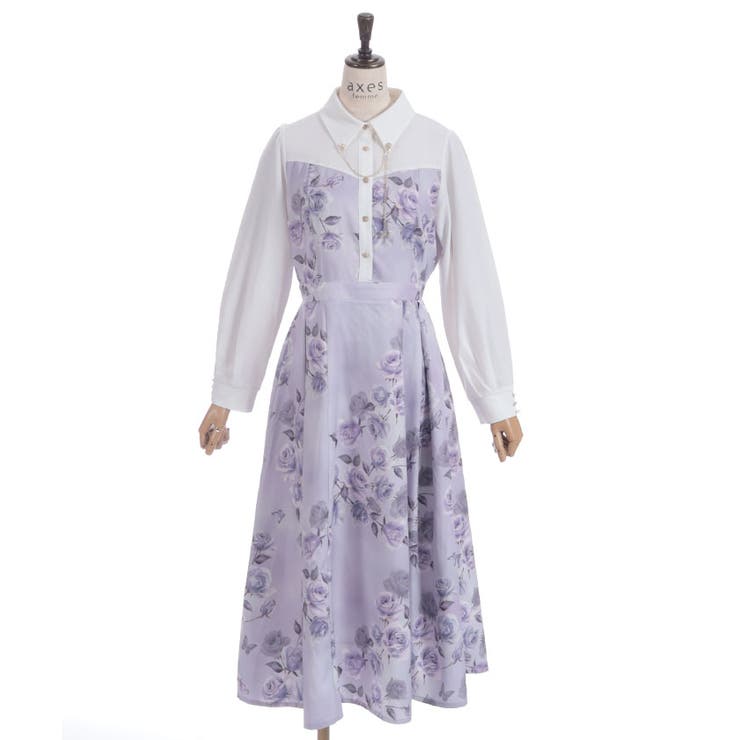 チェーン付アートローズ柄ワンピース | axes femme | 詳細画像25 