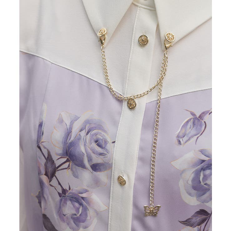 チェーン付アートローズ柄ワンピース | axes femme | 詳細画像7 