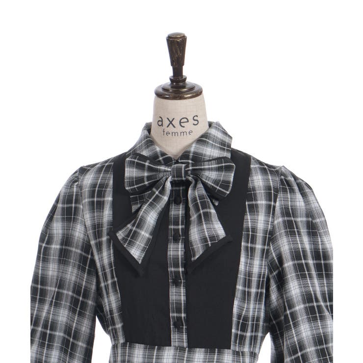 チェック切替シャツワンピース | axes femme | 詳細画像14 