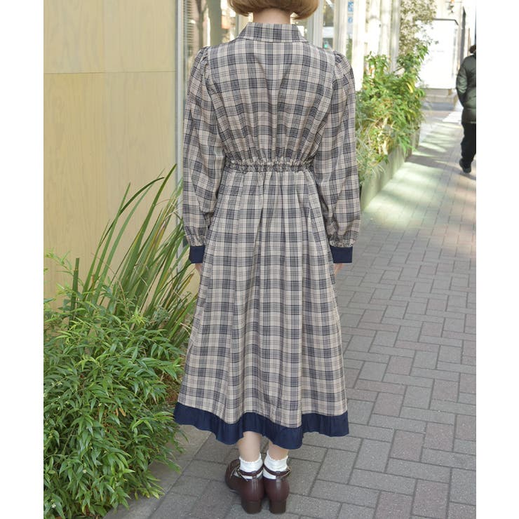 チェック切替シャツワンピース | axes femme | 詳細画像3 