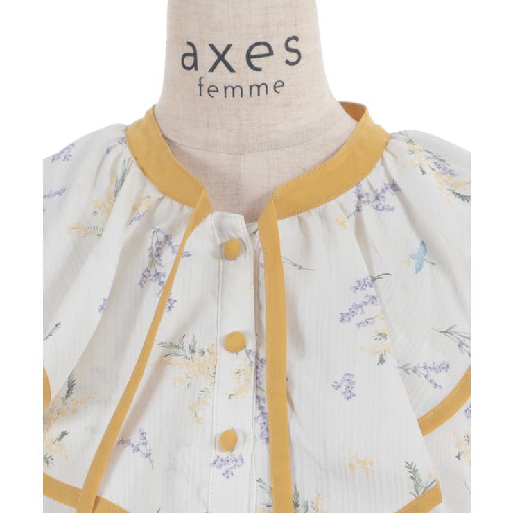 ミモザ×ラベンダー柄ワンピース | axes femme | 詳細画像12 