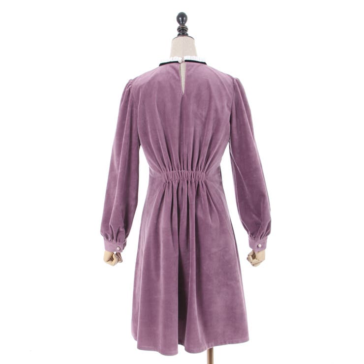 レースブロッキングベロアOP[品番：IGAW0002899]｜axes femme