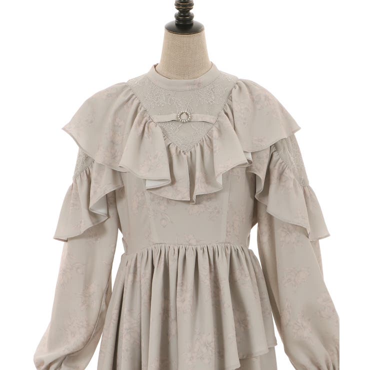 ☘️25新作 新品♡ Aje アジュ 薄紫色ロングワンピース♡　033 楽天市場】ワンピース レディース 春 花柄 シフォン フリル 長袖