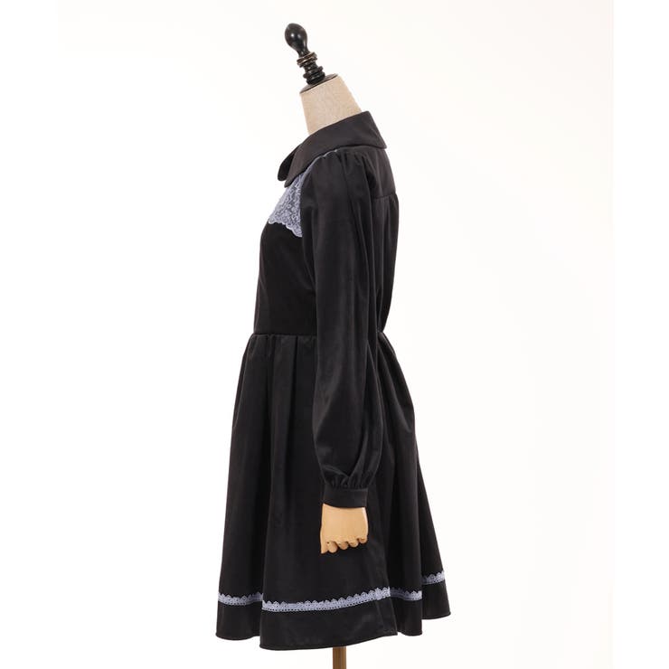 レースデザインベロアワンピース[品番：IGAW0004217]｜axes