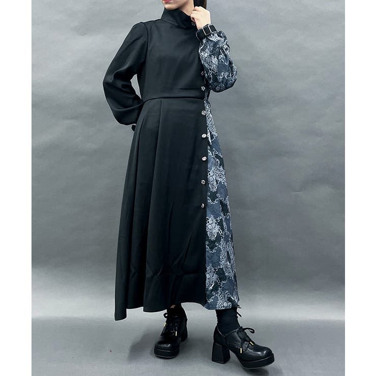 スネークダマスクワンピース[品番：IGAW0005858]｜axes femme