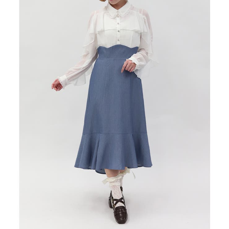 白 | ハイウエストドッキングワンピース | axes femme