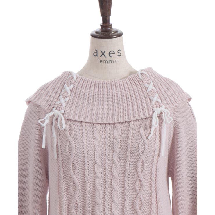 レースアップニットチュニック | axes femme | 詳細画像11 