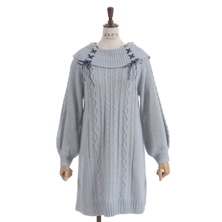 レースアップニットチュニック | axes femme | 詳細画像18 