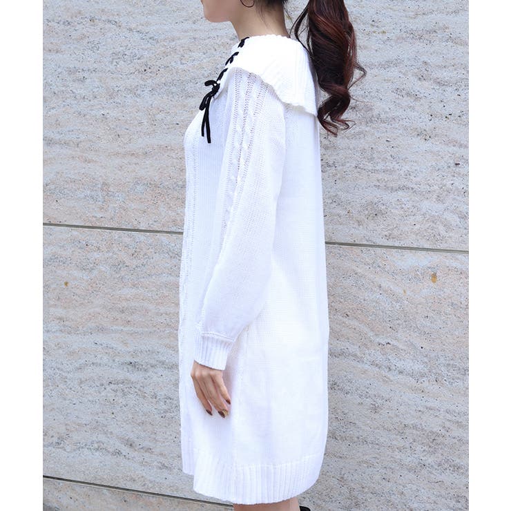 レースアップニットチュニック | axes femme | 詳細画像2 