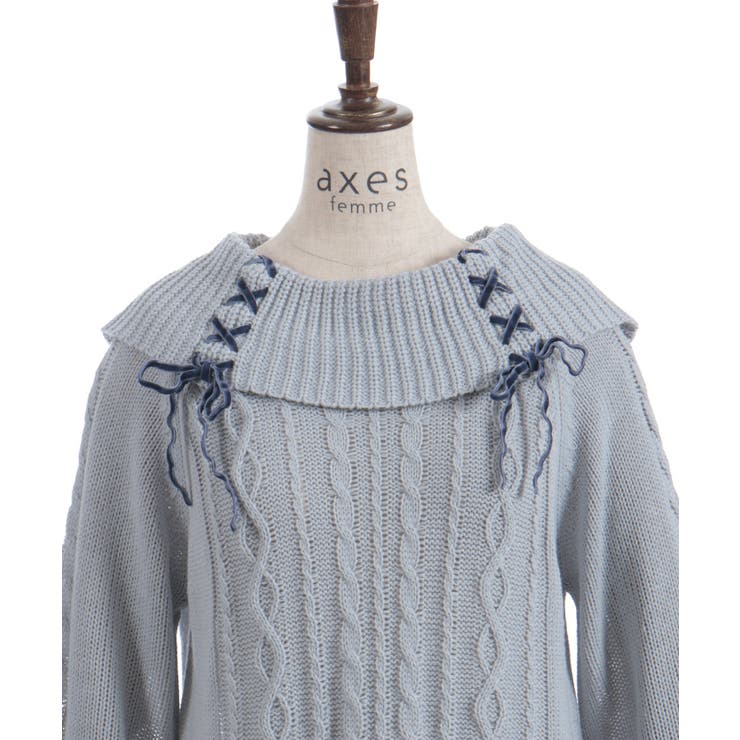 レースアップニットチュニック | axes femme | 詳細画像22 