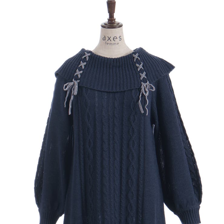 レースアップニットチュニック | axes femme | 詳細画像27 