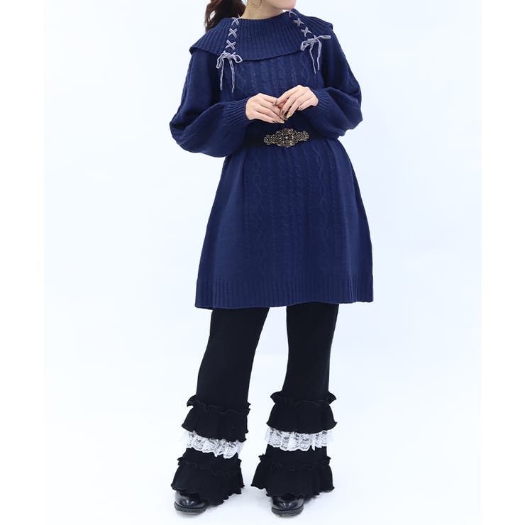 レースアップニットチュニック | axes femme | 詳細画像4 