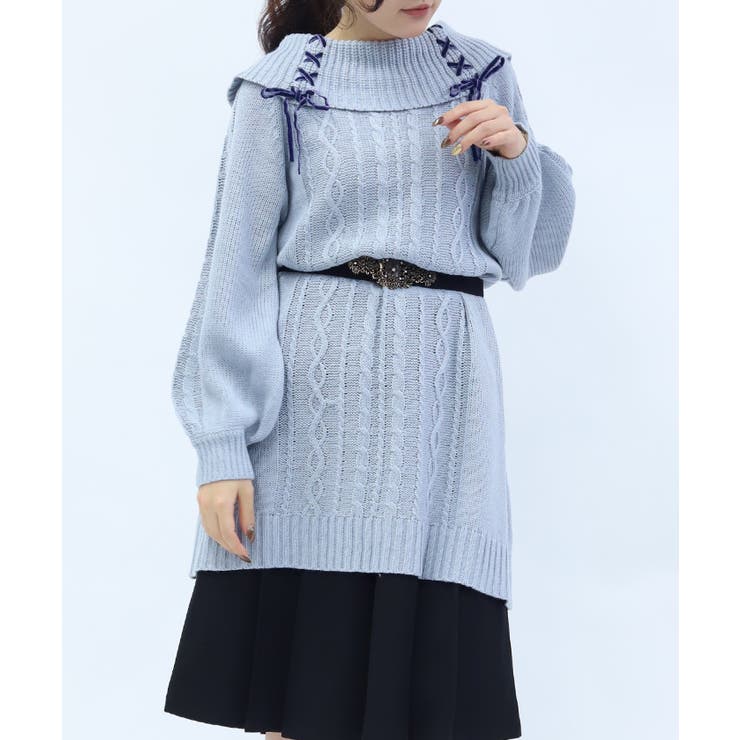 レースアップニットチュニック | axes femme | 詳細画像5 