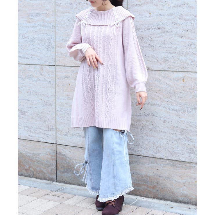 レースアップニットチュニック | axes femme | 詳細画像6 