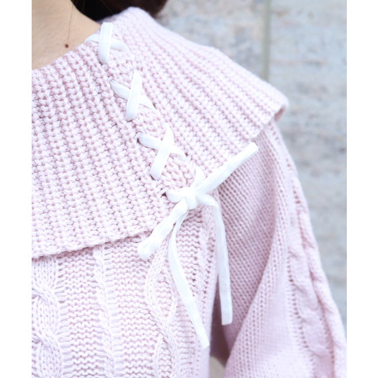 レースアップニットチュニック | axes femme | 詳細画像7 