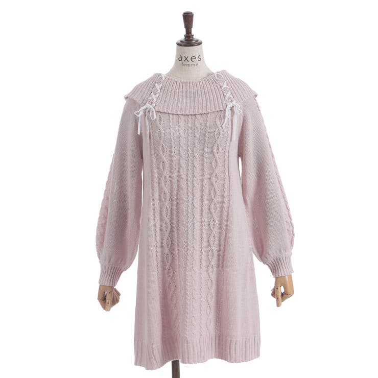 レースアップニットチュニック[品番：IGAW0007122]｜axes femme