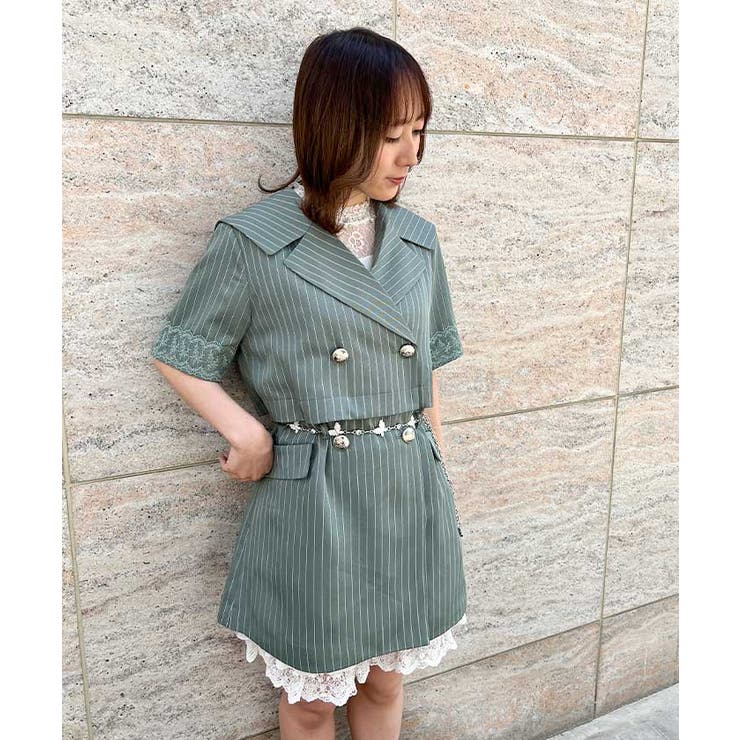 ２ｗａｙビッグ襟半袖ＪＫ[品番：IGAW0003530]｜axes  femme（アクシーズファム）のレディースファッション通販｜SHOPLIST（ショップリスト）