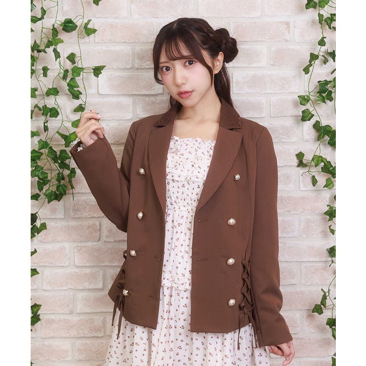 モカ | Ｗレースアップテーラージャケット | axes femme