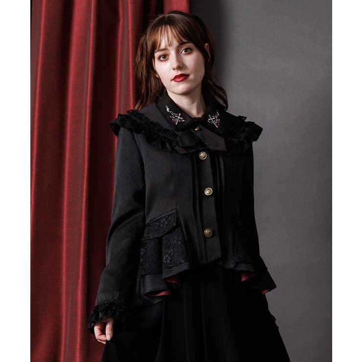 黒 | フィッシュテールレースジャケット | axes femme