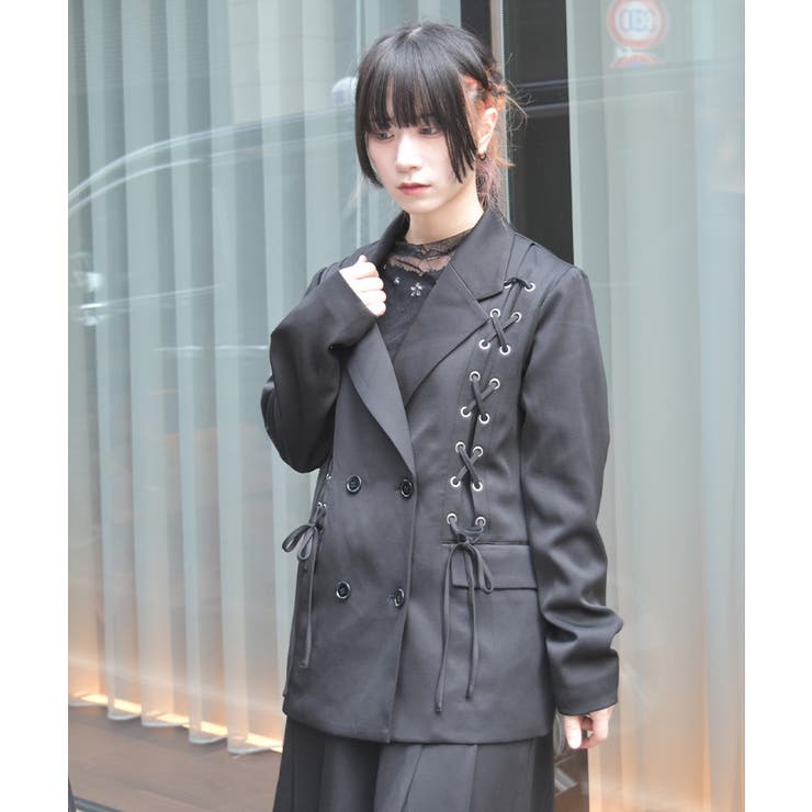 ハトメ×編上テーラージャケット | axes femme | 詳細画像4 