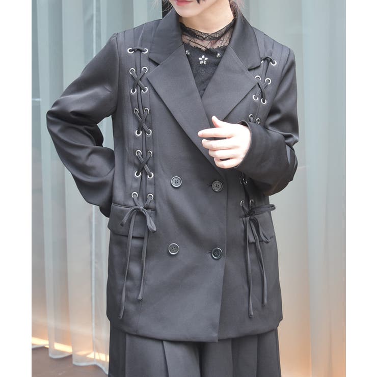 黒 | ハトメ×編上テーラージャケット | axes femme