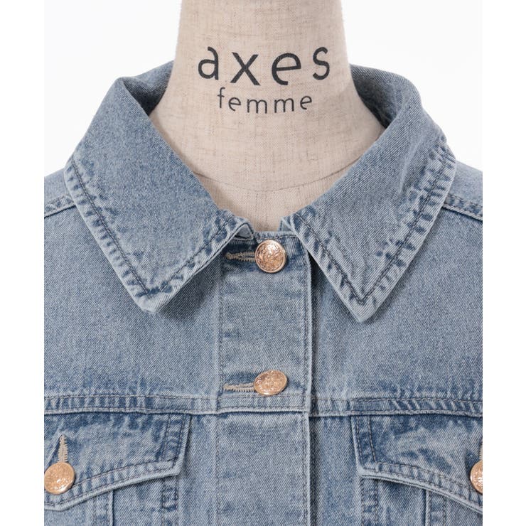 レース×ラインデニムジャケット[品番：IGAW0004719]｜axes femme