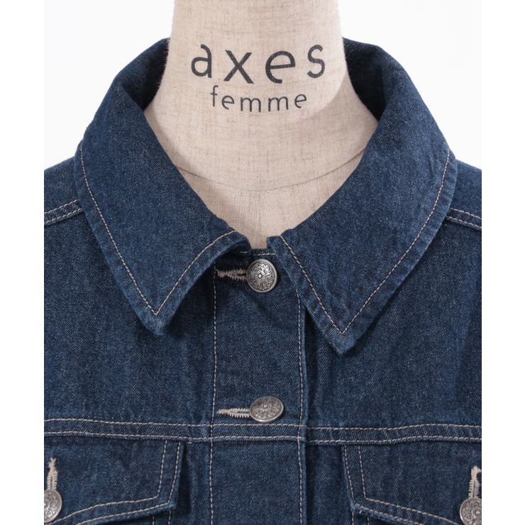 レース×ラインデニムジャケット[品番：IGAW0004719]｜axes femme