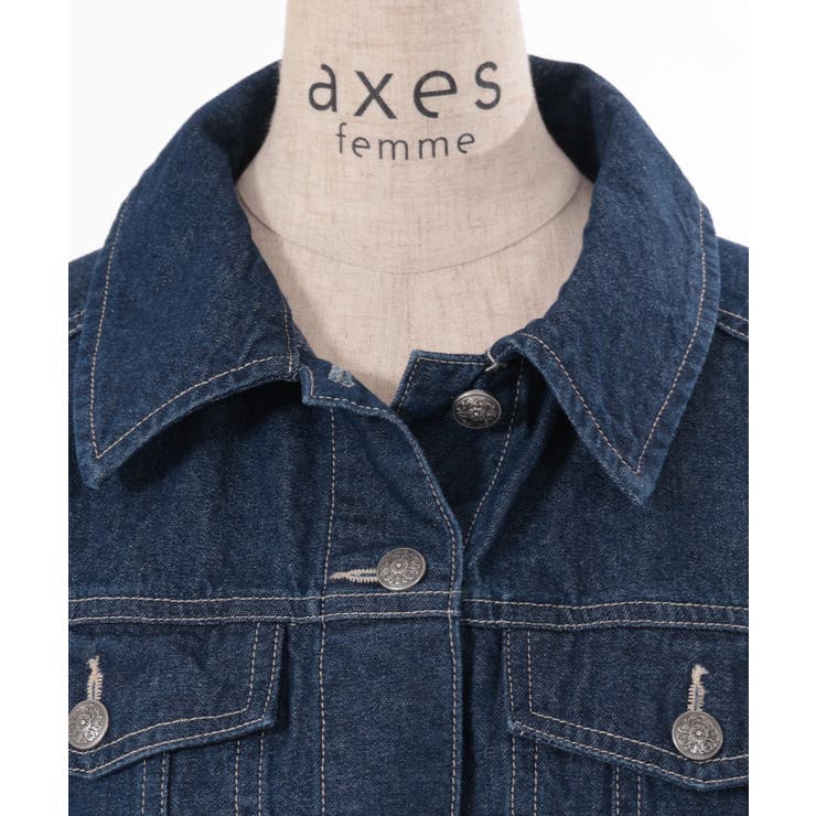 レース×ラインデニムジャケット[品番：IGAW0004719]｜axes femme