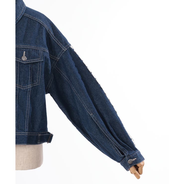 レース×ラインデニムジャケット[品番：IGAW0004719]｜axes femme