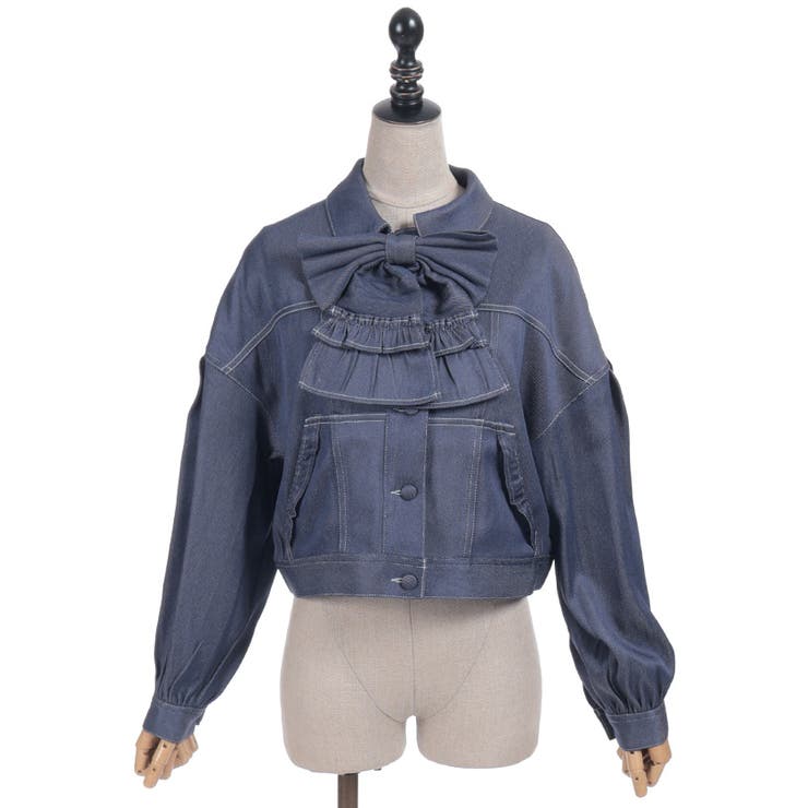 リボン付きデニムジャケット | axes femme | 詳細画像10 