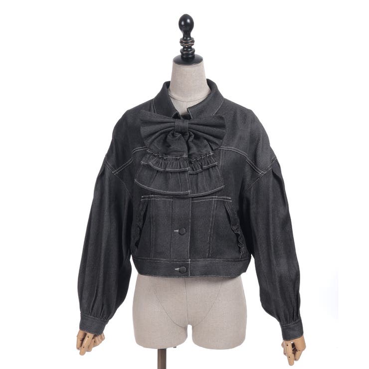 リボン付きデニムジャケット | axes femme | 詳細画像18 