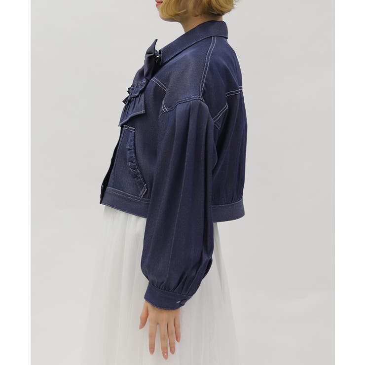 リボン付きデニムジャケット | axes femme | 詳細画像2 