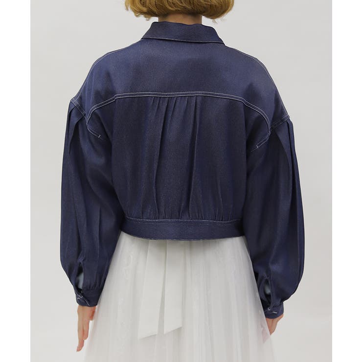 リボン付きデニムジャケット | axes femme | 詳細画像3 