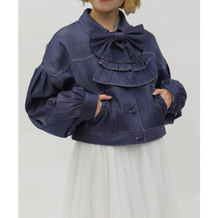 リボン付きデニムジャケット | axes femme | 詳細画像4 